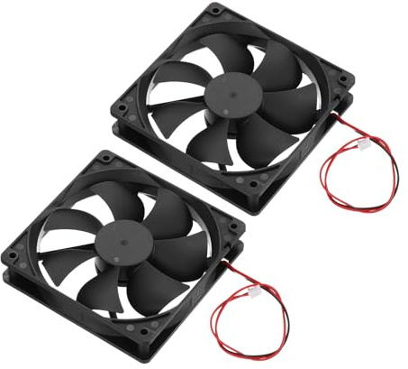 sourcing map 2 Pcs DC24V Brushless Cooling Fan DC24V 0.2A 120x120x25mm 2Pin 2Wire High Speed Quiet for 3D Printer Computer Case Video Equipment DIY Ventilation Project 2500-3800RPM