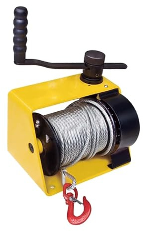 Treuil manuel robuste de 35 m avec mécanisme à cliquet bidirectionnel, capacité de 1000 kg, parfait pour remorquage et levage de charge (câble en acier de 35 m)