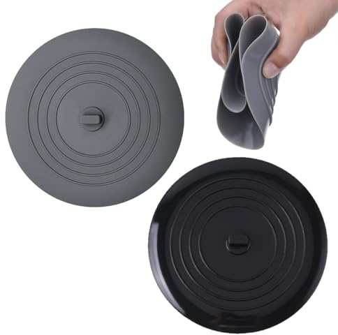 2PCS Silicone Bathtub Stopper, Universal Shower Drain Tub Stopper, Sink Strainer Shower Drain Cover Hair Catcher for Kitchen Sink Bathroom