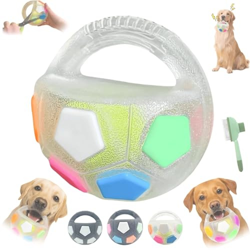 Yagerod Anti Stress Ball Hund, Antistressball Hund, Hundespielzeug Ball, Hundeball Unzerstörbar, Dog with Handle, Quietschend Unzerstörbar, Für Mittlere Große Hunde, Indoor & Outdoo(A)