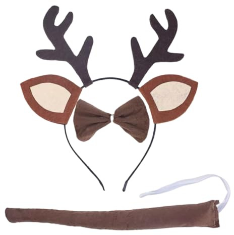 JYNVO Set da 3 pezzi Cerchietto Renna Natale, Corna Renna Natalizie,Accessori Natale per Bambini e Adulti, Perfetto per Decorazioni Natalizie e Feste