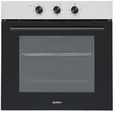 Horno Estático Multifunción Apelson AMS 5001 76L, 6 Funciones de Cocción, Puerta Fría Triple Cristal, Programador Mecánico con Paro Automático, Acabado Inox y Cristal Negro, Clase A
