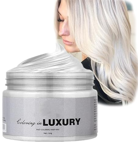 Temporary White Hair Color Wax - Washable White Hair Dye for Women Men - Natural Instant Hairstyle Cream Dye，Disposable Coloring Mud Gel - Temporary Hair Dye for Party Birthday Halloween Cosplay