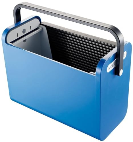 helit H6110193 - Transportbox „the mobile box“, schwarz / blau | MobilBox für Dokumente, Unterlagen und Büromaterial