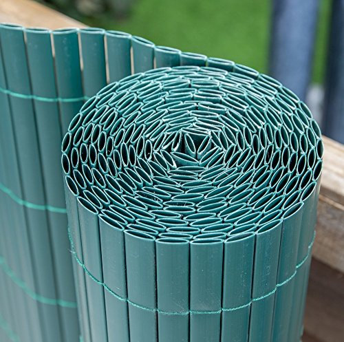 Papillon Artificial Green Bamboo Cane Plastic Garden Fence Screening Roll Privacy Border 4m x 1m (13ft 1in x 3ft 3in)