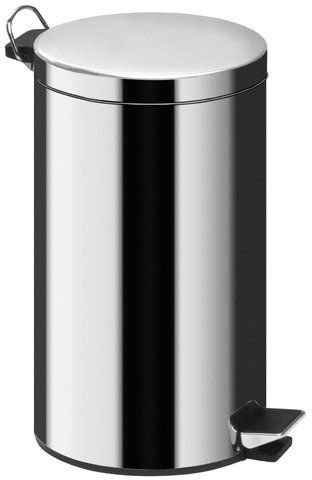 Denny International S/Sless Steel 3L 5L 12L 20L 30L Silver Pedal Bin Kitchen Bathroom Toilet Rubbish Office Waste (12L)