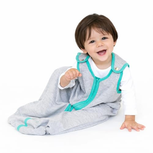 Baby Deedee 100% Cotton Sleeping Sack, Baby Sleeping Bag Wearable Blanket, Sleep Nest Lite, Infant and Toddler, Heather Teal, Large (18-36 Month) (Pack of 1)