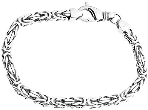 .iced-out. Sterling 925er Silber Königsarmband - BYZANTIN 6x6mm - 22cm