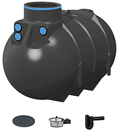 PREMIER TECH AQUA GmbH Zisterne 2600 Liter Erdtank Blueline II ECO inkl. Deckel, Korbfilter und Überlaufsiphon - Kunststoff, Kunststoffzisterne, Komplettset