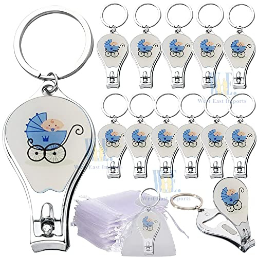 Baby Shower Blue Boy Keychain Favors/Nail Clipper and Bottle Opener Gift for Guest (blue/ft)