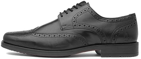 Hush Puppies Herr Brace Brogue skoluniform sko, Svart, 40.5 EU