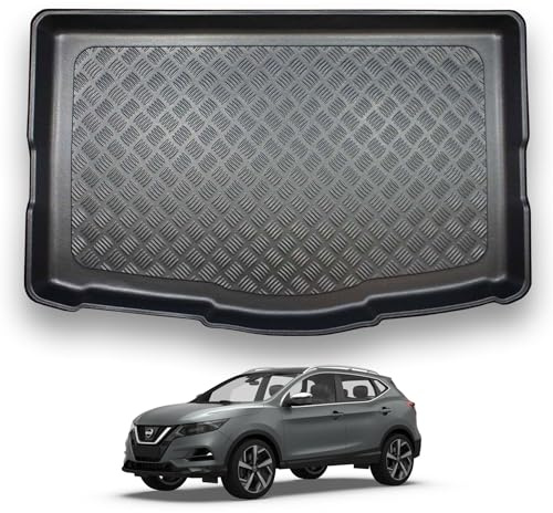 NOMAD Boot Liner Mat for Nissan Qashqai 2014-2021 [Lower boot position] | Tailored PE Car Boot Protector Tray, Waterproof Raised Edge Trunk Mat, Easy Clean Cargo Floor Liner