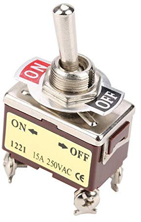 Interruptor de palanca de 2 posiciones, 5 piezas ON-OFF Interruptor de palanca de 2 posiciones 4 pines 12 mm Montaje 15A 250VAC