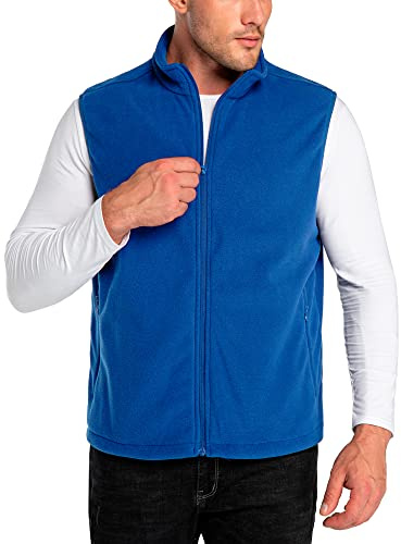 33,000ft Men's Fleece Gilets Lightweight Sleeveless Jacket Vest Windproof Bodywarmer Outerwear Golf Gilet With Zip Pockets for Hiking Cycling Running