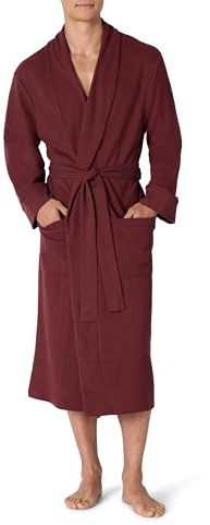 Amazon Essentials Peignoir Léger et Gaufré (Disponible en Grandes Tailles et Grandes Longueurs) Homme, Bordeaux Intense, XL-XXL