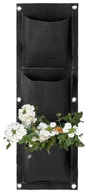 ADJAN Wand-Pflanztaschen, 3 Taschen, Wandbehang, Pflanzbeutel, Pflanzgefäß, vertikaler Gartenstoff, Taschen, Wachstumsbeutel, Blumentopf, Balkondekoration
