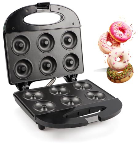 FAcoLL 850W Doughnut Maker, 8-Hole Donut Making Machine, Mini Non-Stick Donut Maker with LED Lamp, Portable Breakfast Machine for DIY Doughnuts Home Baking Party Picnic Outdoor