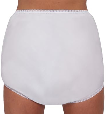 Ladies Incontinence Waterproof Briefs Washable Incontinence Pants Women's Black and White Underwear Comfort & Confidence High Waist Leak-Proof Sizes S-3XL (XXL, White)