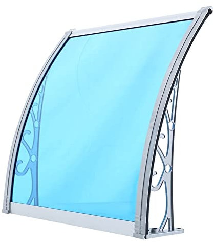 Tür-Fenster-Markise, Gebogene Dachüberdachungen, Terrassenüberdachung, Uv-Schutz, Wasser- Und Regenbeständig, Polycarbonat-Abdeckung, Halterung Aus Aluminiumlegierung, Einfach Zu Befestigen (Farbe: