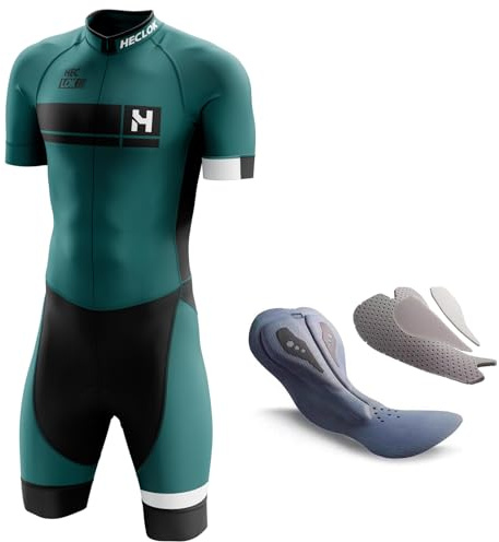 Homme Pro Trifonction Manches Courtes Sports de Plein Air Vêtements de Triathlon,Combinaison de Cyclisme Homme,Professionnel de Compétition Rembourré Tri-Costume d'une pièce (TYP-16,3XL)