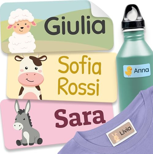 180 Stick on Name Labels for Clothes Kids - Personalised Name Tags for Clothes, School and Nursery - Waterproof and No-Iron Name Stickers for Kids