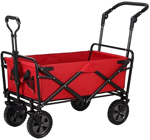 Bollerwagen Faltbar Strandwagen Faltbollerwagen Klappbarer Mehrzweckwagen Für Den Außenbereich, Campingwagen Mit 4 Rädern, Mehrzweck-Gartenwagen, Handwagen Für Strandpicknick Transportwagen Handwagen(