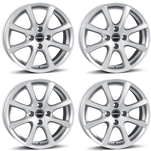 4x Borbet Felgen LV4 6.5x15 ET20 4x108 crystal silver kompatibel mit Peugeot 1007 2008 206 207 208 307 308 Partner