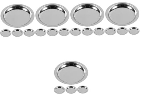 PRETYZOOM 20 Pièces Soucoupe Sachet de thé Montagnes Russes Simples Tapis de Bouteille Dessous de Verre décoratif Accessoire de Table en Acier Inoxydable sous-Verres soucoupes en métal