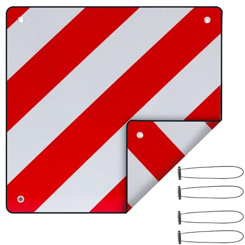 Warnschild Italien Spanien, Aluminium Reflektor Signalplatte 50 x 50 cm reflektierend rot/weiß Wohnwagen Anhänger hinten Warnschild (50x50cm)