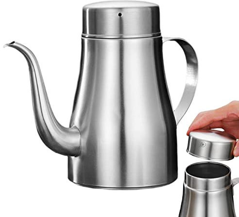 Generico Distributeur d'huile inox - Bouteille distributeur d'huile en acier inoxydable | Distributeur d'huile d'olive en acier inoxydable 304 huile vinaigre ampollo bouteille sauce anti-goutte pour