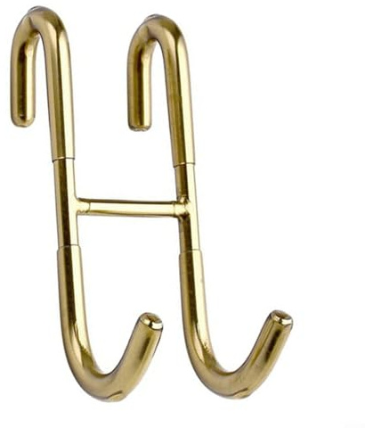 Uwithdanceme Duschtürhaken, Edelstahl, S-förmig, zum Aufhängen, Badetücher, Duschhaken für Badezimmer, Dusche, Glastür, 12 x 5 cm (Gold)