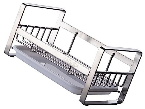 Ciieeo Stainless Steel Sponge Rack Sink Rack Kitchen Storage Shelf Over Sink Drainer Easy Maintenance