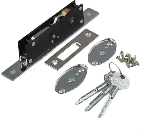 HOHOVYVY Serrure de porte, serrure à cylindre, serrure de porte coulissante en aluminium, fer, mesures de sécurité efficaces
