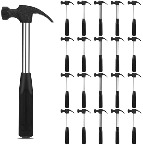 20 Pcs Claw Hammer Small Household Hammers 6.7 Inch Mini Safety Hammer Tool Alloy Steel Lightweight Hammer with Rubber Handle for Woodworking Hanging Pictures DIY Crafts