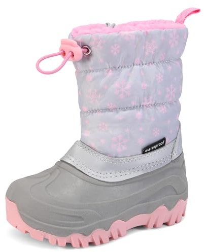 Apawwa Chaussures d'hiver pour enfants Bottes d'hiver extérieures Garçons Bottes de neige doublées chaudes Filles HD482 Color Pink Size 33