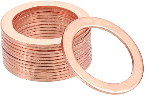 sourcing map Lot de 25 rondelles plates en cuivre 19 mm x 26 mm x 1 mm pour boulon