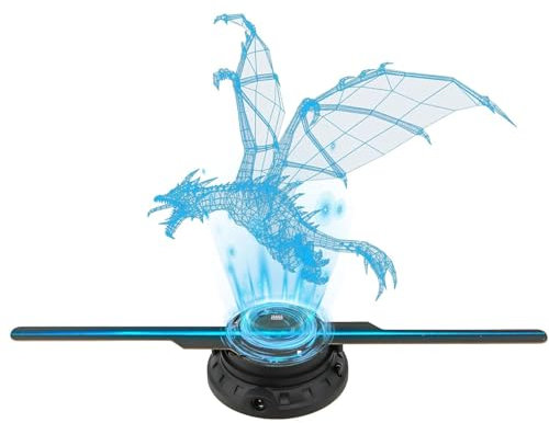 3D Hologram Projector, LED Hologram Fan Projector, 3D Hologram Fan Customised Images, 17 Holographic Fan for Shop, Bar, Christmas, Halloween,3PCS
