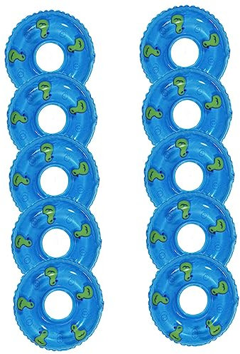 Toyvian 10St Entenschwimmring Korb Schwimmbecken für Mini-Frösche Pools Mini-Schwimmringe Liege - -Requisiten atur-Hausdekore - -Foto-Requisite PVC Blue