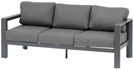 Hespéride - Gartensofa Evasion Graphit 3-sitzer aus Polyester und Aluminium