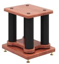 Support de haut-parleur en bois pour home cinéma HiFi de bureau et haut-parleurs satellites avec design creux pour remplissage de sable 20 x 25 x 30 cm