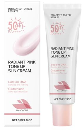 Pink Tone up Sun Cream - Spf 50+ | Crème Solaire Teintée Rose Pour Le Visage | Toutes Peaux | Formule Résistante à La Transpiration | Hydratante, Léger, Non Gras | Correction De Teint
