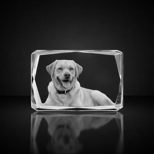 Giftic 3D Modern Customized Crystal Photo, Personalized Mothers Day Gifts With Your Own Photo for Him, Her, Mom, Dad Gift (Wide, Small: 8x5x5cm, Glass Crystal)