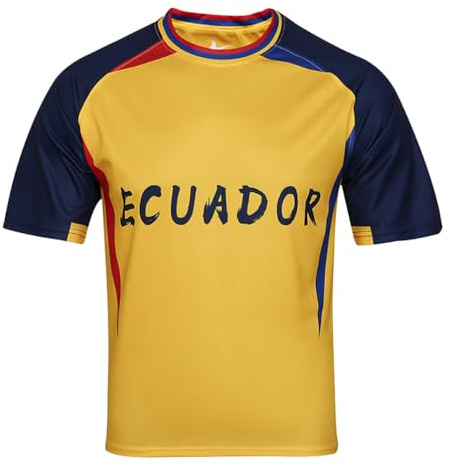 Coppa Europa Calcio Magliette Soccer Tifosi Sport Casual Stampa Girocollo Asciugatura Veloce Traspirante Manica Corta Uomo Donna Fan Coppa America Maglia T Shirt Ecuador M