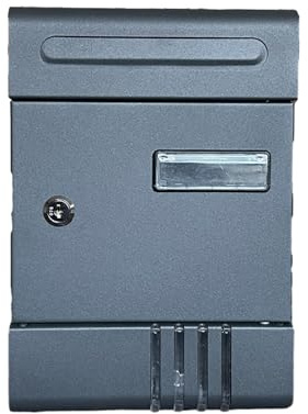 Buzón de Correo para Montaje en Pared Exterior, Ideal para Paquetes pequeños o Sobres, buzón de Seguridad para Llaves, buzones con Cerradura para Exteriores, fácil de Instalar (Color: Negro)
