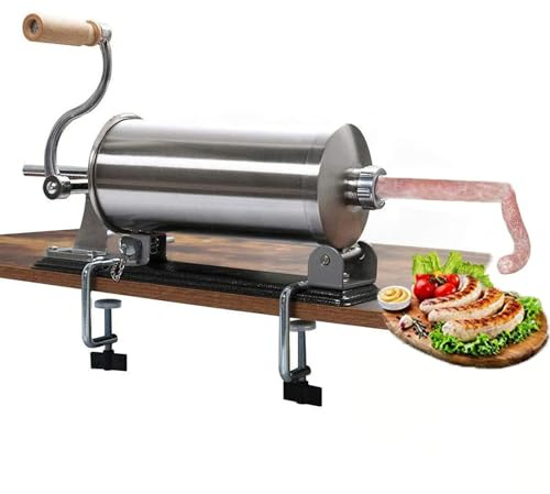 GYKOZY Insaccatrice - Insaccatrice Manuale in Acciaio Inox per Uso Domestico o Commerciale - Macchina per Salsicce dal Design Orizzontale