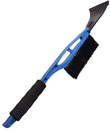 Keenso Windshield Brush, 2 in 1 Snow Brush with Squeegee Ice Scraper Foam Grip Anti-Freeze Snow Shovel for Car Truck SUV MPV Windshield Glass Ice Remover (Blue)