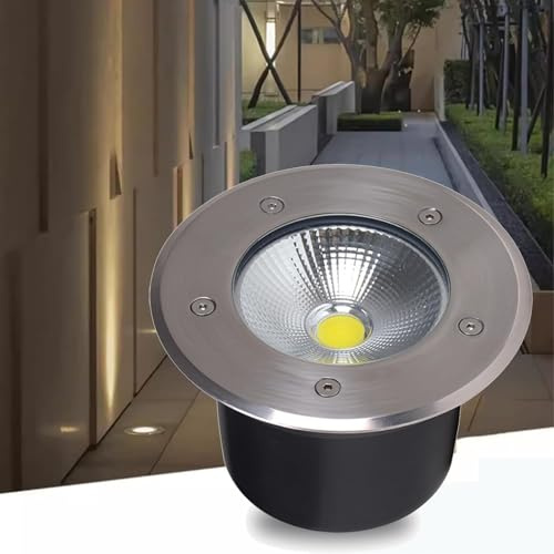 Éclairage Souterrain À LED - Éclairage Paysager À LED Au Sol AC 85-265 V, Projecteur À Faisceau LED, Spots Encastrés COB Pour Cour Extérieure Étanches IP65, Lumières De Chemin(Warm Light,10W)