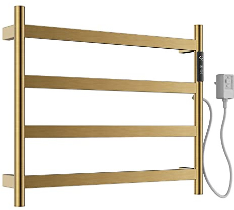 Scaldasalviette elettrico da parete, in acciaio inox 304, design rotondo, finitura lucida, cablato per il massimo lusso e comfort