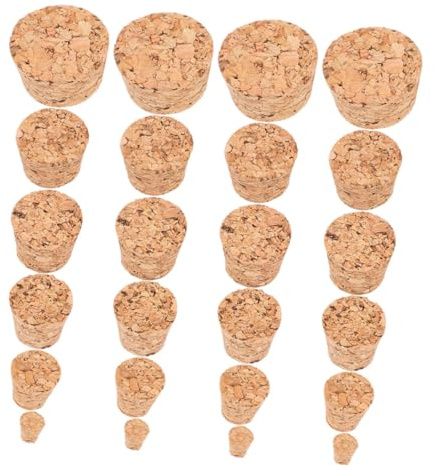Ciieeo 72pcs Tapered Cork Stoppers for Bottles Reusable Natural Cork Plugs for Wine Beer Glass Jars Craft Sealing Leakproof Closure