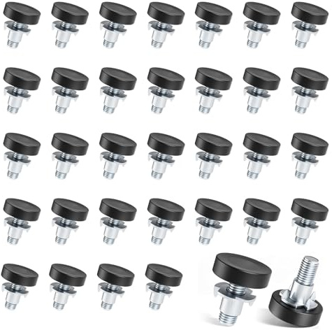 RTSHUK 36 Stück Nivellierfüße M6, Möbelfüße Verstellbar mit Einschlagmutter Stellfüße Höhenverstellbar Schraubfüße Regulierschraube 18×22mm für Möbelbeine Holzmöbelfüße Tischbeine